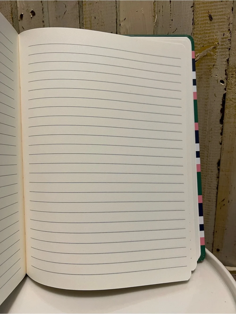 Striped Green & Pink 'IDEAS' Hardcover Notebook - Brand Unspecified